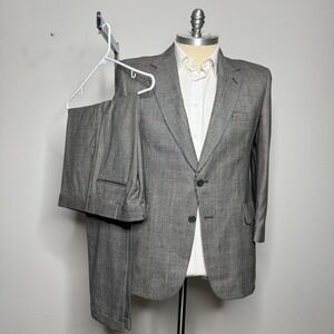 Kuppenheimer Premier Edition 44R‎ 36W Plaid Wool Check Suit Menswear
